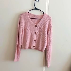 Small pink cashmere cardigan sweater